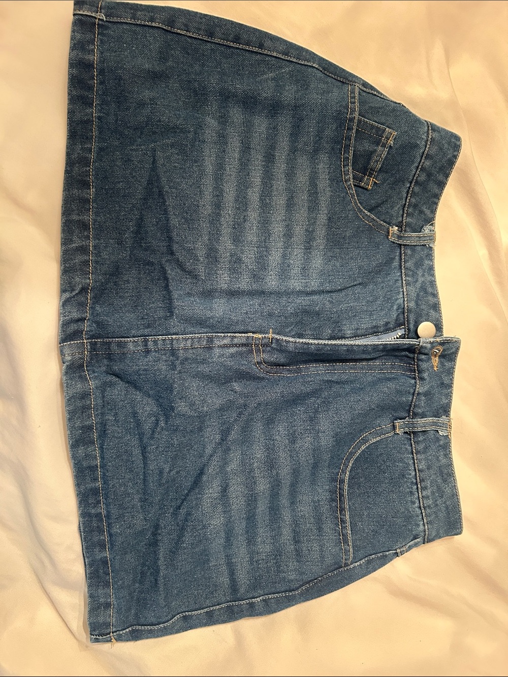 SHEIN Medium Blue Denim Mini Shorts